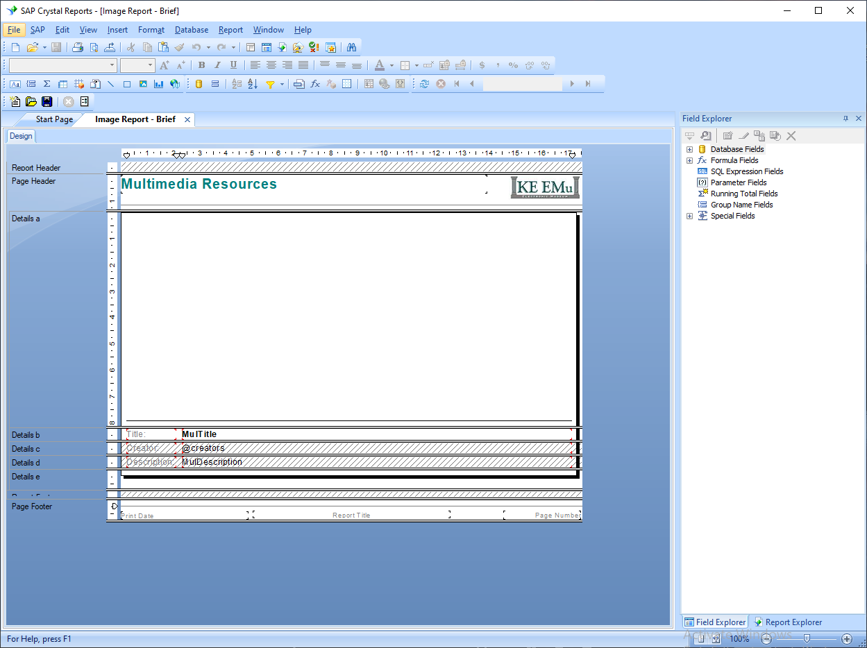 Cliquez pour agrandir Crystal Reports